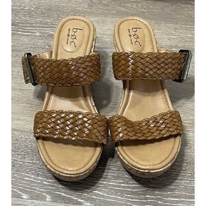 BOC Women's Karalee Braided Wedge Sandals Size 9 Tan Slide Born Concepts